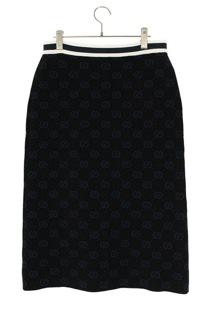 Gucci 754040 Xkdcr GG Jacquard Knit Long Skirt Women's L