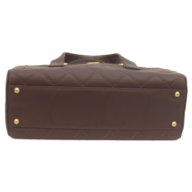 Chanel No 8 Brown Wild Stitch W Zipper Mini Boston Handbag Boston Bag Women