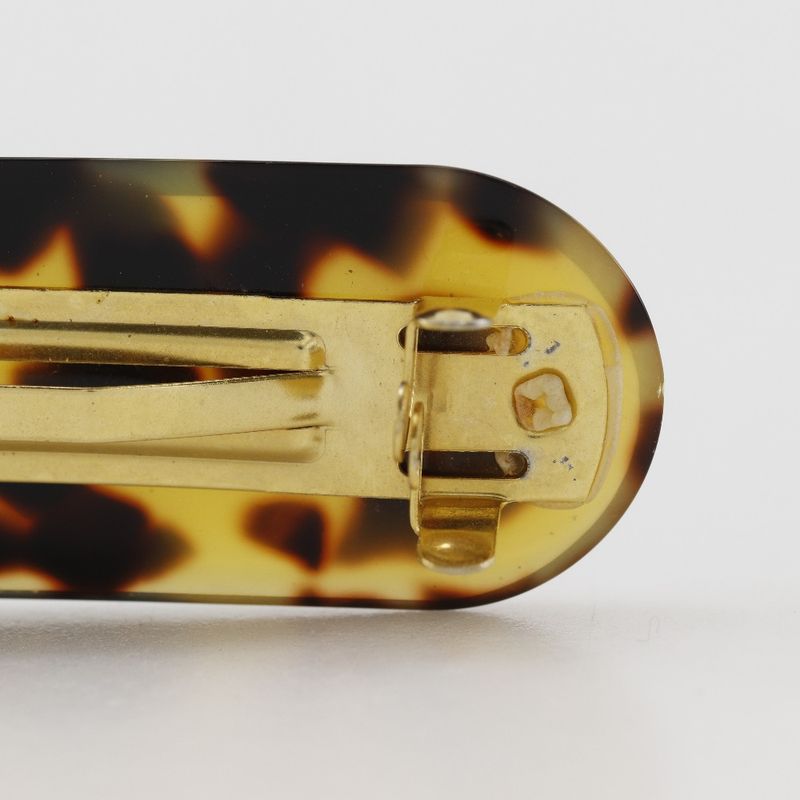 Fendi Fflogo Leopard Print Synthetic Resin Gold Women's Barrette