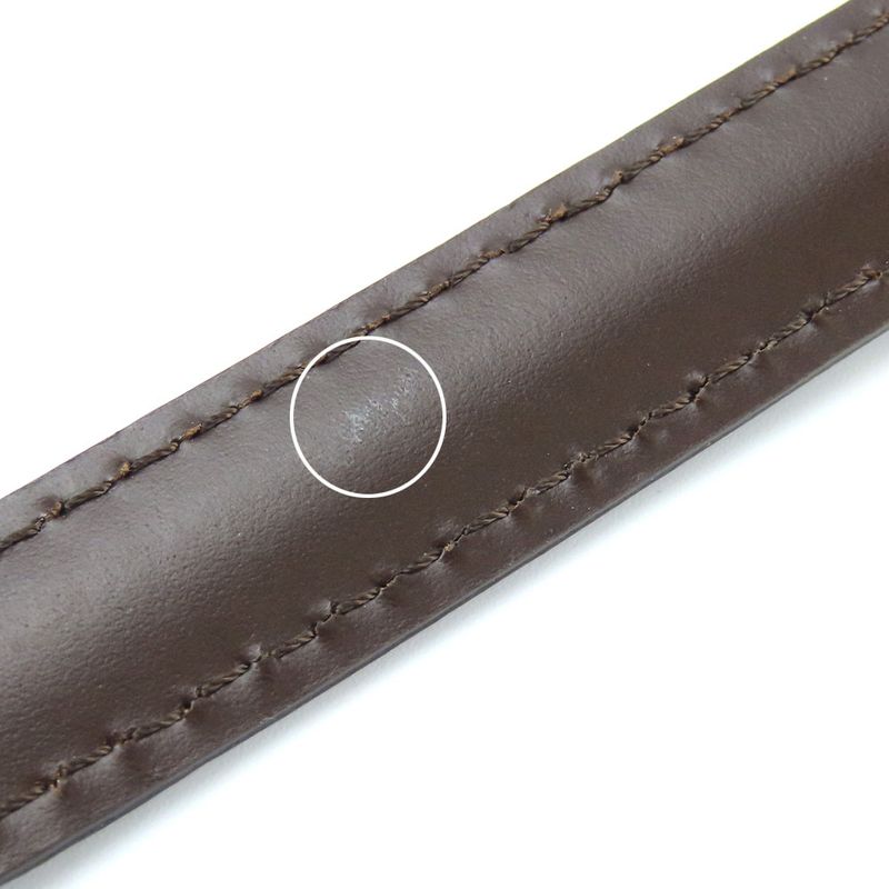 Louis Vuitton Shoulder Strap Leather Brown Adjustable Matte Silver Hardware