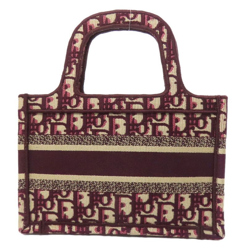 Christian DIOR Book Tote Mini Handbag Canvas Women