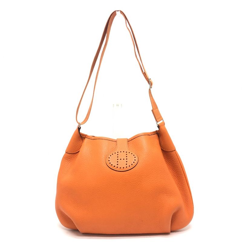 Hermes Shoulder Bag Rodeo De Taurillon Clemence Orange