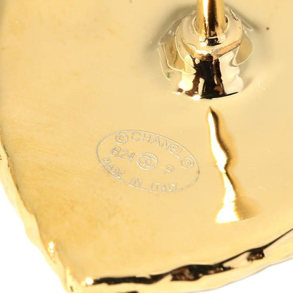 Chanel Earrings Heart Motif Earrings Gold/black