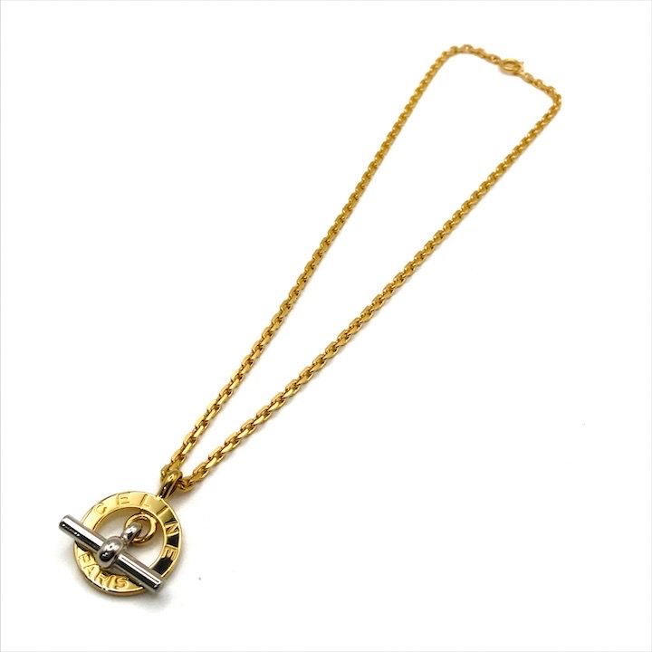 Celine Circle Logo Necklace Gold