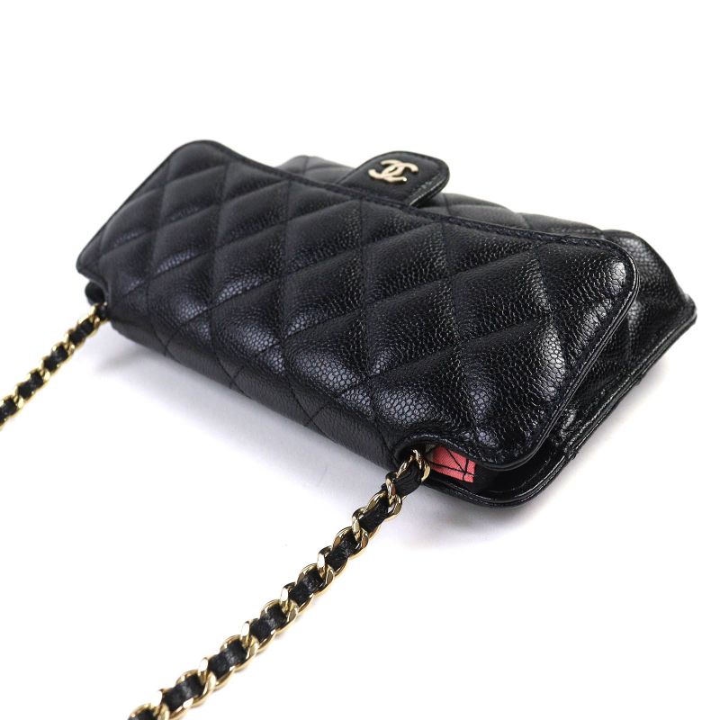 CHANEL Coco Mark Caviar Skin Chain Shoulder Eco Bag Random Serial Black
