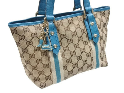 Gucci Handbag Brown Beige GG Supreme Canvas Leather Silver — view 4