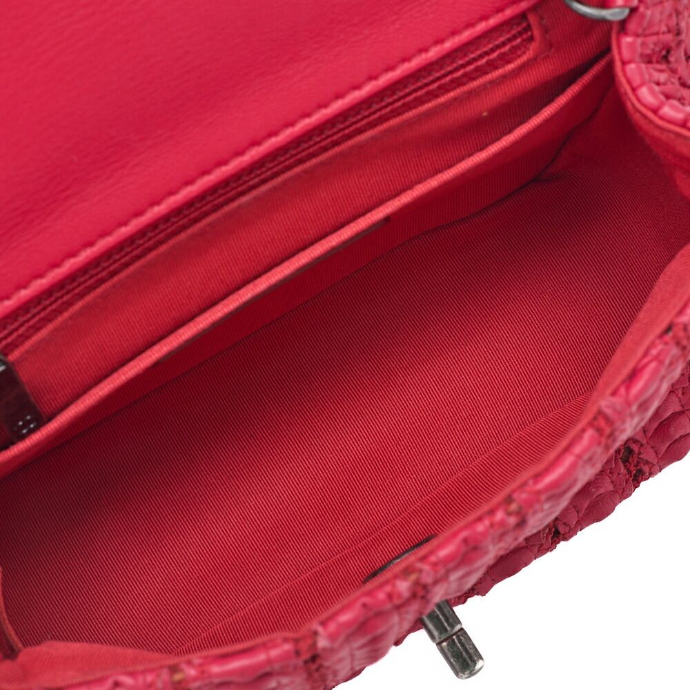 Chanel Mini Matelasse Turnlock Chain Shoulder Bag Lambskin Red (silver Hardware)