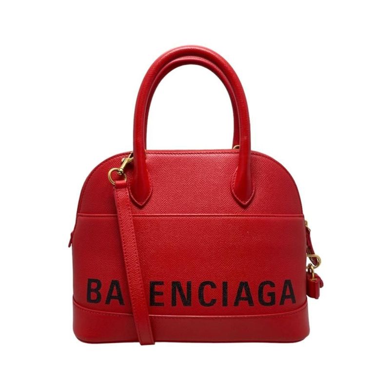 Balenciaga Handbag Shoulder Bag Ville Top Handle S 518873 Leather Logo Red