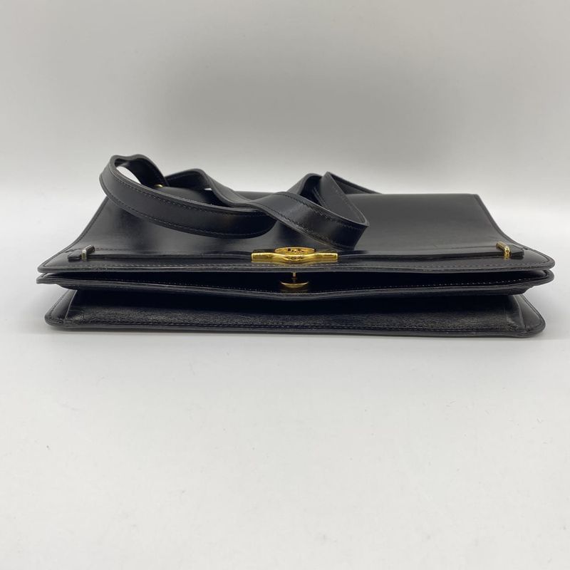 Christian DIOR Shoulder Bag Leather Black Vintage Ladies Men Fashion Gift