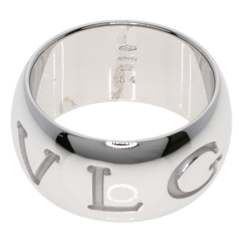 Bvlgari Bulgari Mono Logo #54 Ring - 18K White Gold Ladies