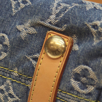 Louis Vuitton 08 M95048 Monogram Denim Baggy GM Tote Bag One Shoulder Blue Women