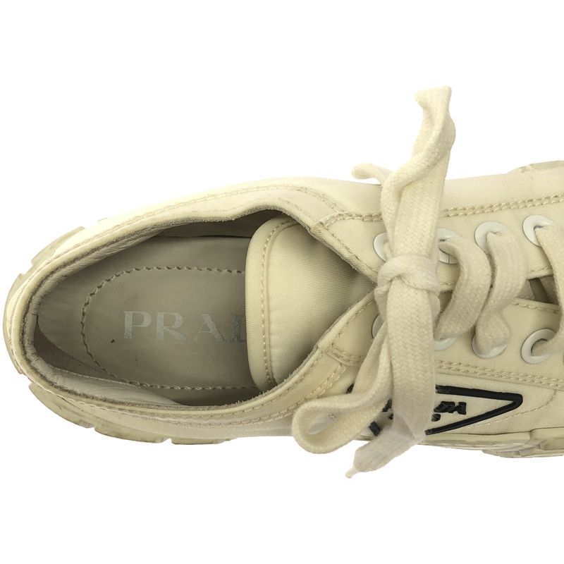 Prada Re Nylon Double Wheel Nylon Gabardine Sneakers 260 White 36 1 2