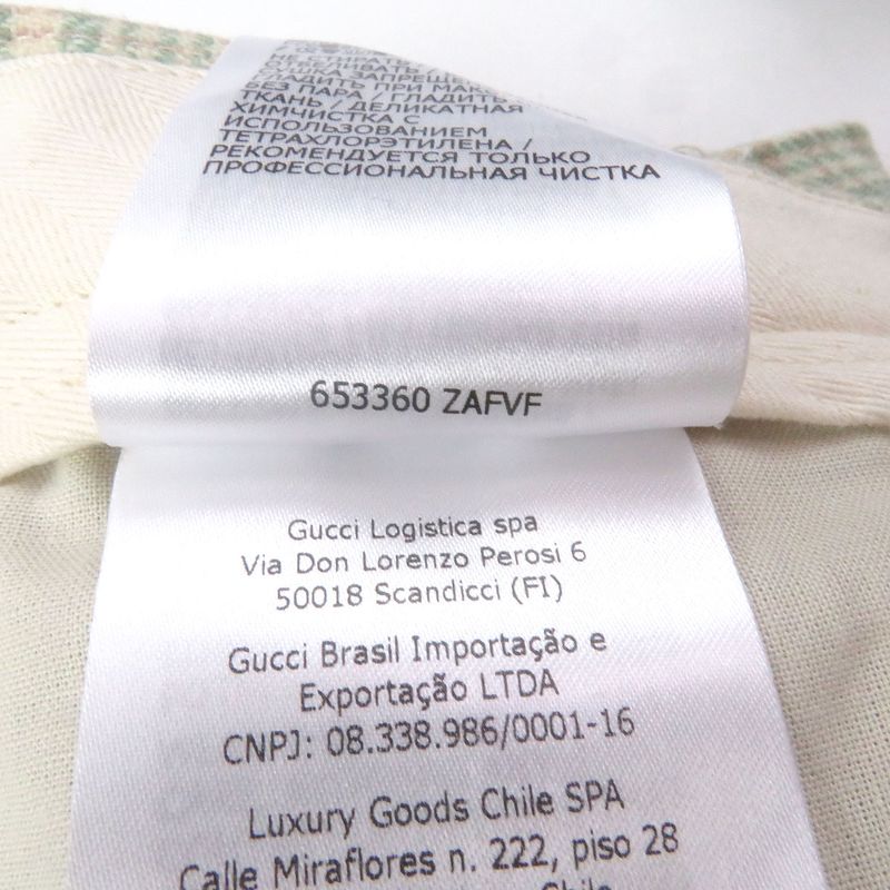 Gucci 21AW 653360 Tartan Check Double Trousers Wool Pants Greenish 46 Hanger