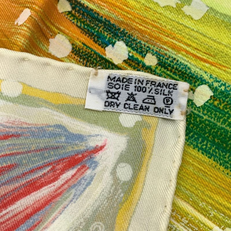 Hermes Carre 90 FEUX DU CIEL Heavenly Fire Scarf 100% Silk Orange Multicolor