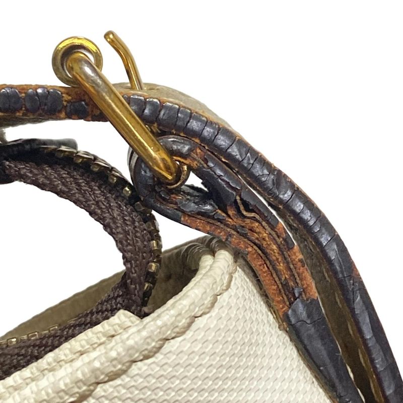 Loewe Shoulder Bag Pockets White×light Gray×gold Leather