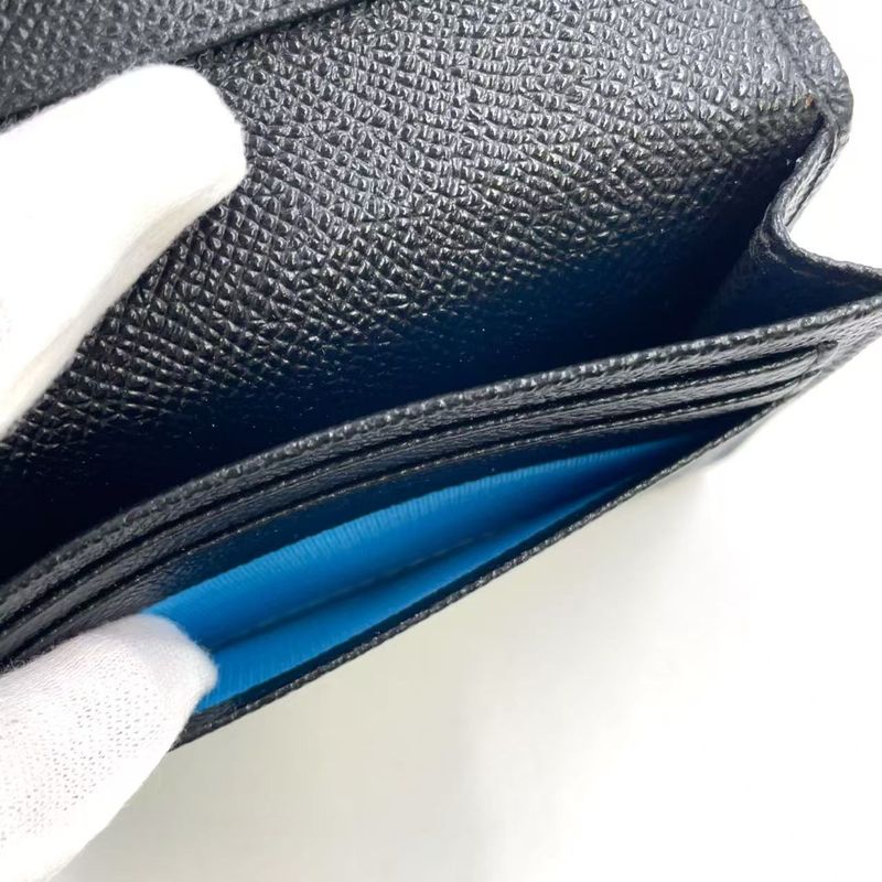 Bvlgari Man Business Card Holder Leather Card Case Silver