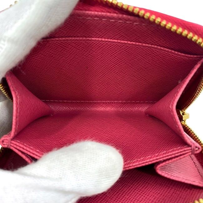 Prada Coin Case Pink 1m0268 Excellent Condition Coin Purse Saffiano