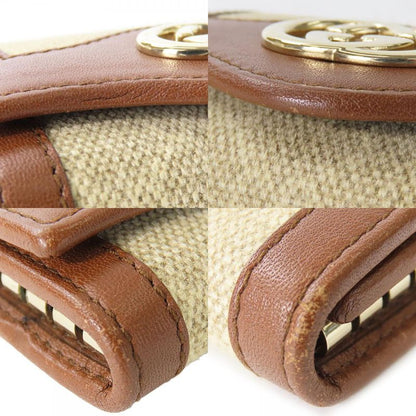 Gucci Key Case 282432 Interlocking 6-stacks GG Canvas Calf Beige Brown Gold