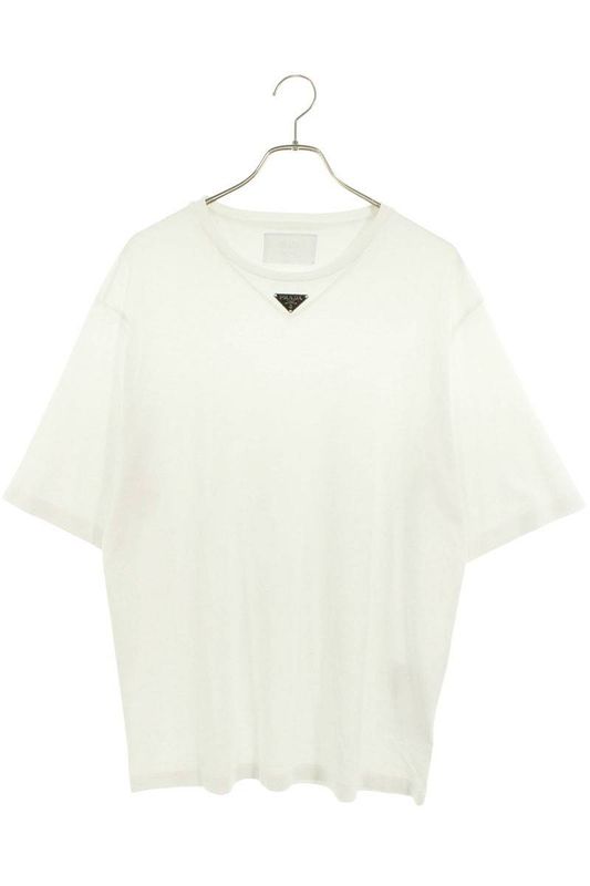 Prada Ujn861 Triangle Plate Cotton T-shirt Men's M