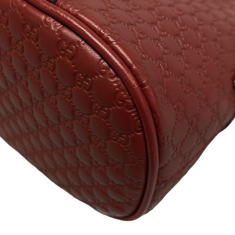 Gucci Handbag Micro Guccissima 449654 Red Leather