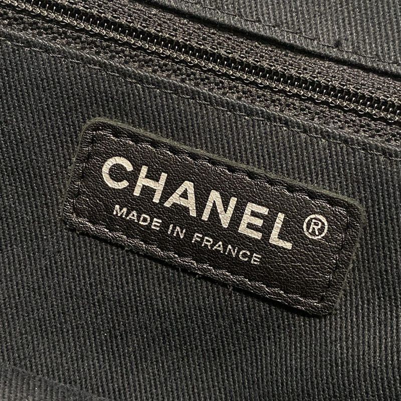 Chanel Tote Bag Wild Stitch Black Chain Shoulder/silver Hardware Leather