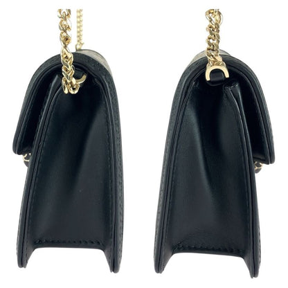 Bvlgari Bulgari Serpenti Diamond Blast Black White Leather Chain Shoulder Bag