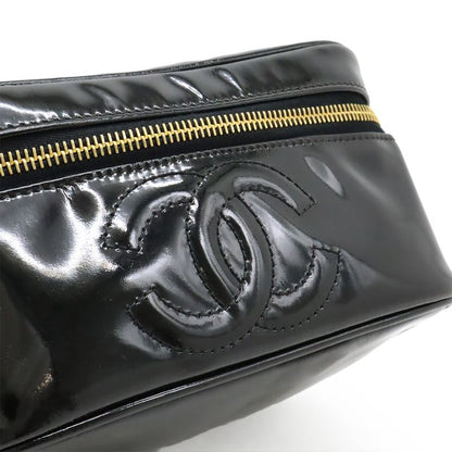 Chanel Coco Mark Enamel Vanity Bag Handbag Cosmetic Pouch Makeup Pouch Patent