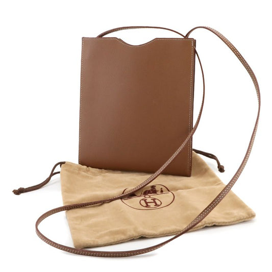 Hermes Onimaitou Shoulder Bag Pochette Evercolor Brown Onimaitou 90299346