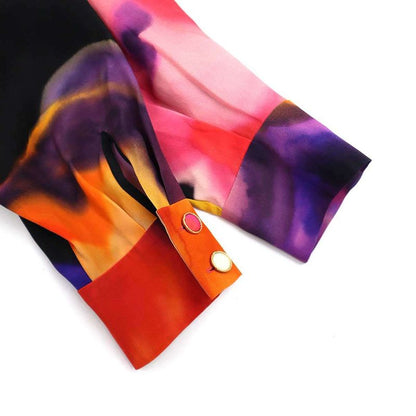 Chanel 15ss Flower Silk Shirt P51441v38310 Black Mix 44