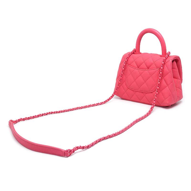 Chanel Top Handle Mini Flap Bag Caviar Skin Pink
