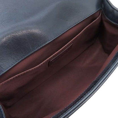 Chanel Shoulder Bag Boy Chanel Leather Navy Gunmetal Hardware Navy Blue Chain