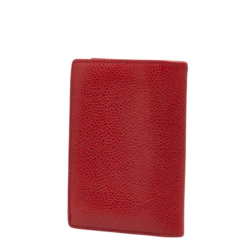 Chanel Coco Mark Card Case Business Card Holder Red Caviar Skin Ladies Chanel