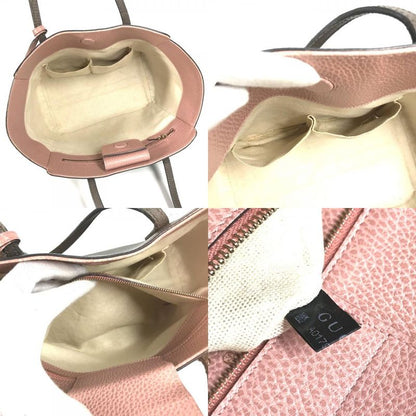 Gucci Shoulder Bag Logo Swing 354408 Leather Gray