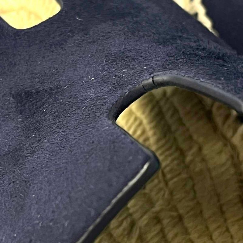 Hermes Antigua Sandals Antigua Espadrille Calf Sole Sandals Navy 40