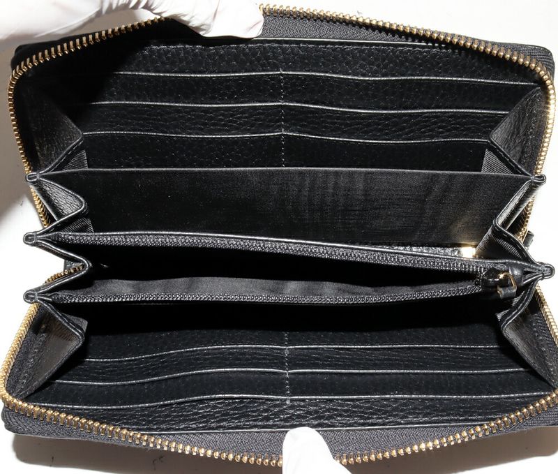 Gucci Round Zipper Long Wallet With Coin Purse GG Marmont Double G Zip Around