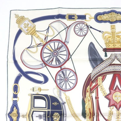 Hermes Carré 90 Stately Wheels 100% Silk Clesme / Bordeaux / Blue Current