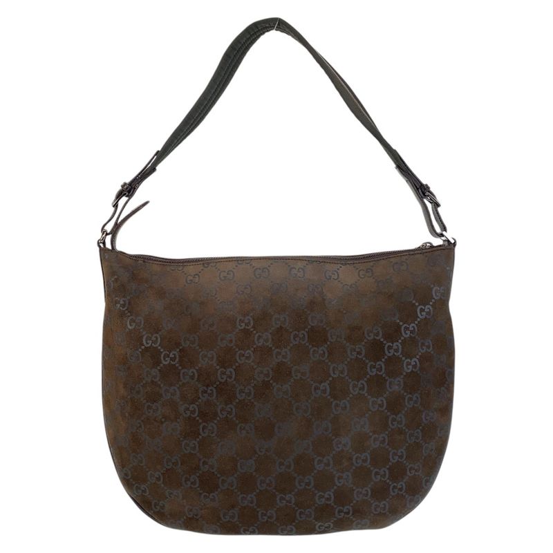 Gucci Brown GG Canvas/suede 001 1206 Shoulder Bag Women 504743
