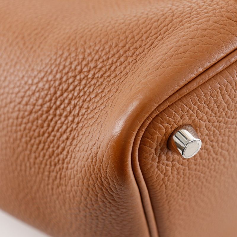 Hermes Picotin Lock 18 PM Taurillon Clemence Gold Brown/silver Hardware Z