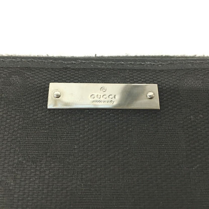 Gucci GG Canvas X Leather Round Zipper Long Wallet 307980 Black