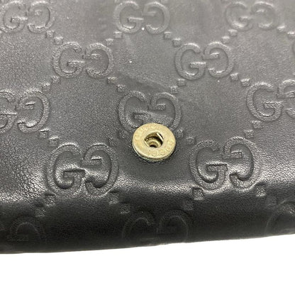 Gucci Long Wallet Stripe Line Metal Bar 244946 Black Leather