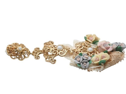 Dolce & Gabbana Earrings Lace Brass Rubber Faux Pearl — view 4
