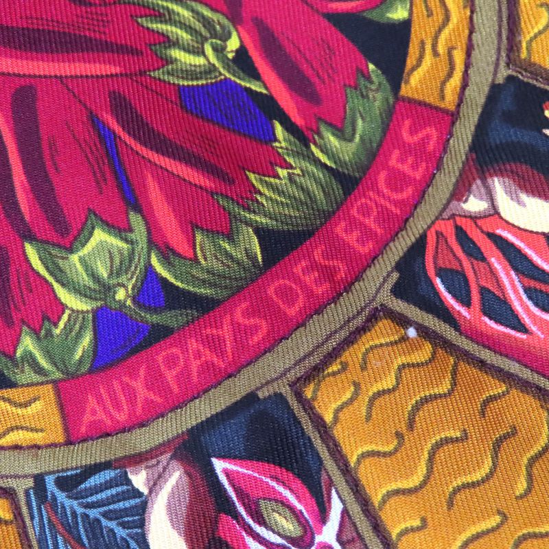 Hermes Vintage Auxpays DES Epices In The Land Of Spices 100% Silk Mouton