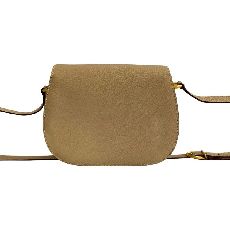 Gucci Vintage Bamboo Turnlock Leather Shoulder Bag