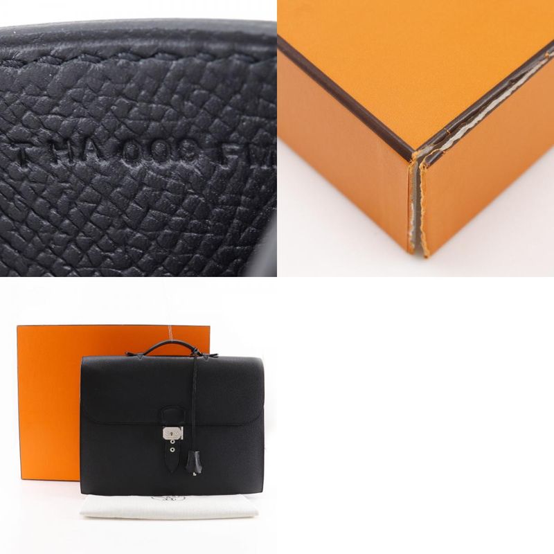 Hermes Sac A Depeches 38 Vaux Epson Black T Men's Business Bag