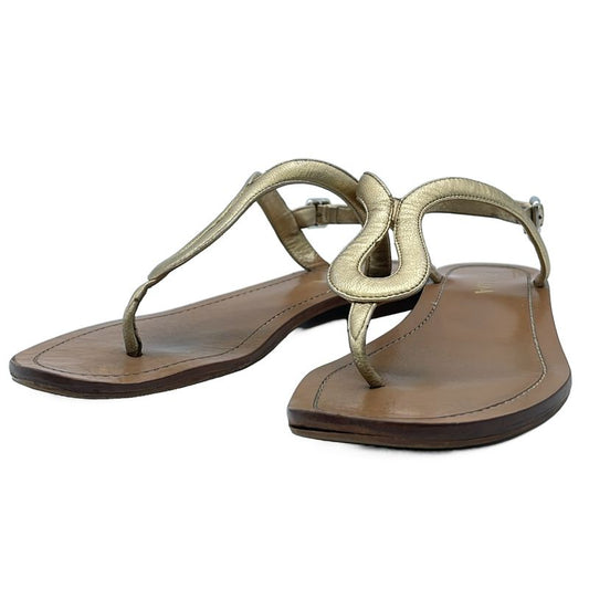 Prada Flat Thong Sandals Brown Gold 36 2 1