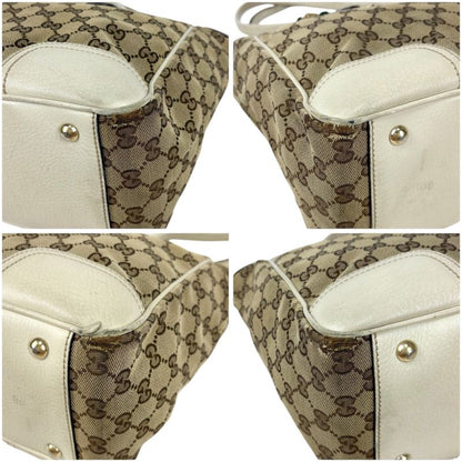 Gucci Tote Bag Sherry Line GG Canvas Brown White