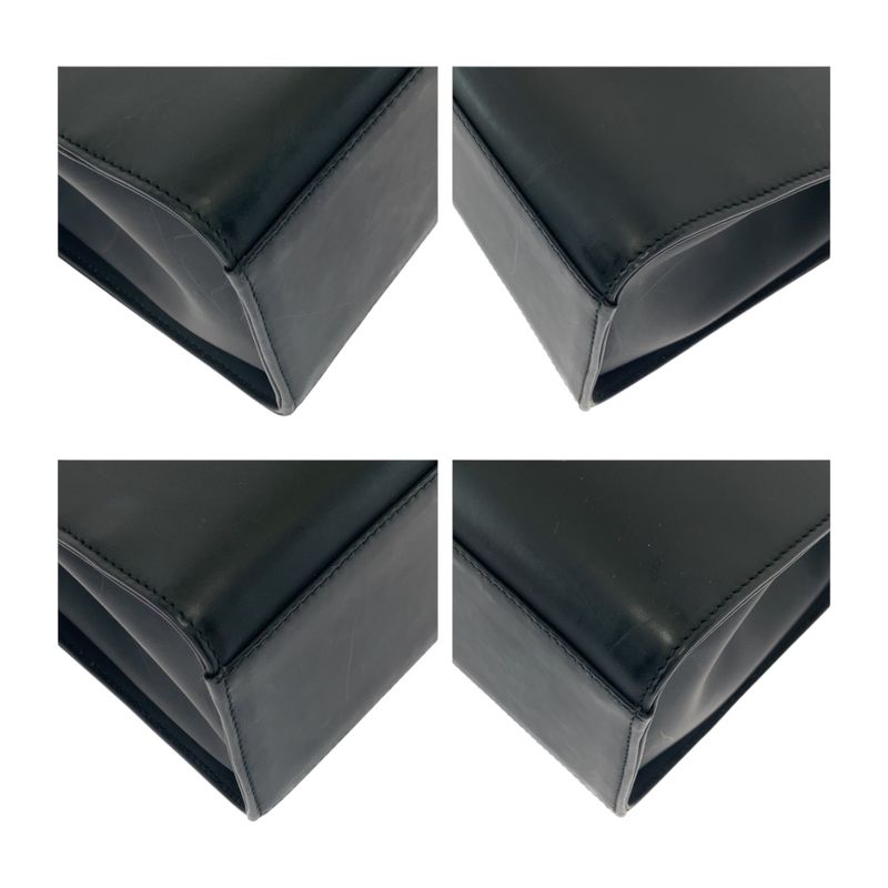 Gucci Bamboo Black Silver Hardware Leather 002 1010 Tote Bag Handbag Women