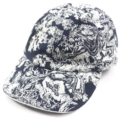  Christian DIOR 24tjv922x134 Toile Du Jouy D-player Hat White Navy 59 Made In