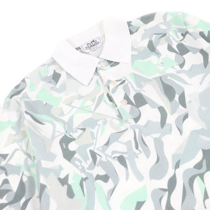 Hermes 23SS 100% Cotton All-over Pattern Shell Button Short-sleeved Polo Shirt