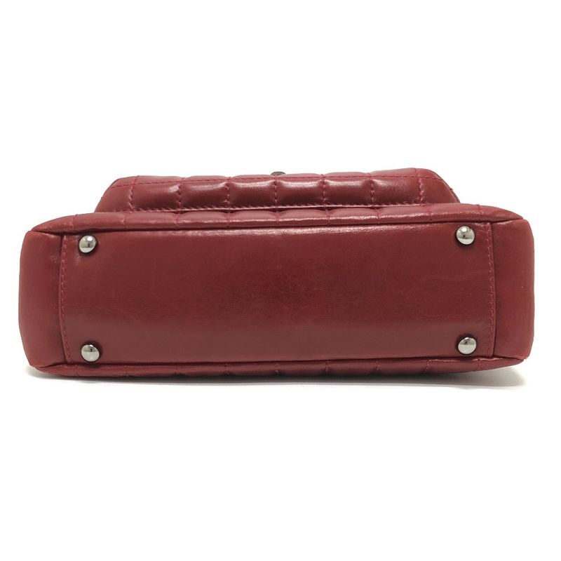 Chanel Tote Bag Chocolate Bar 255 Lambskin Red